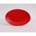 Tuxton China 9.75 in. x 6.5 in. Concentrix Oval Platter - Cayenne - 2 Dozen CQH-096